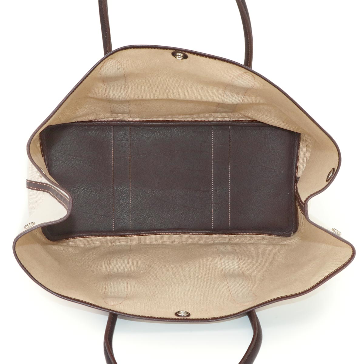 Garden Party 43 GM Tote Bag Toile H Leather Natural Marron