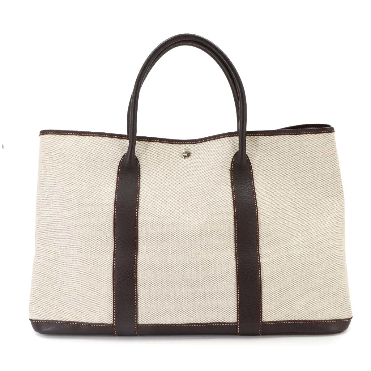 Garden Party 43 GM Tote Bag Toile H Leather Natural Marron
