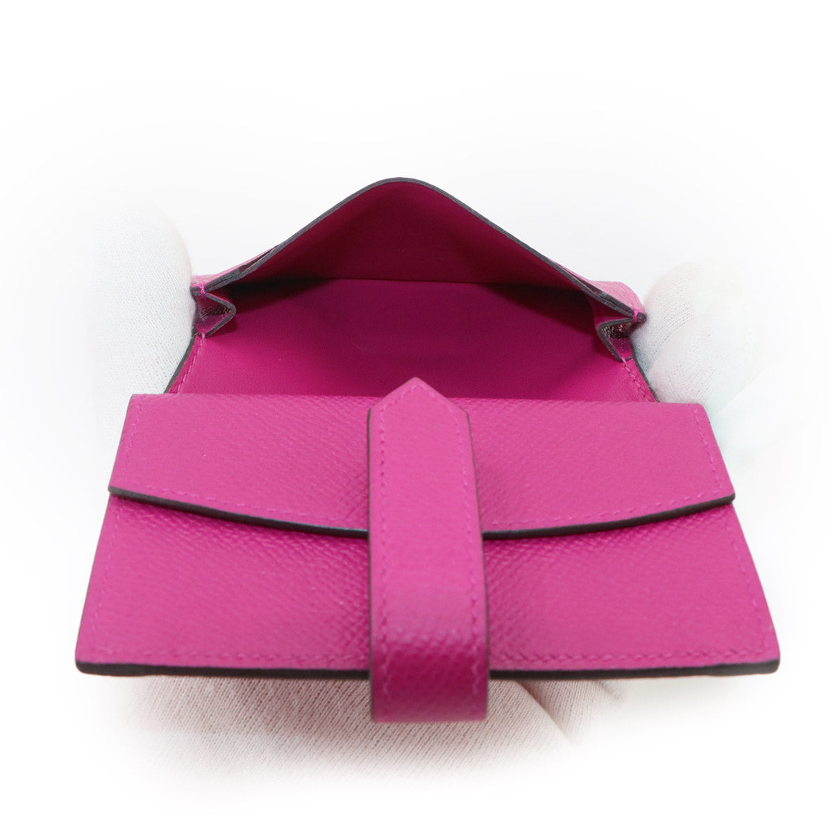 Bearn Mini Compact Coin Case Epsom Rose Purple Purse
