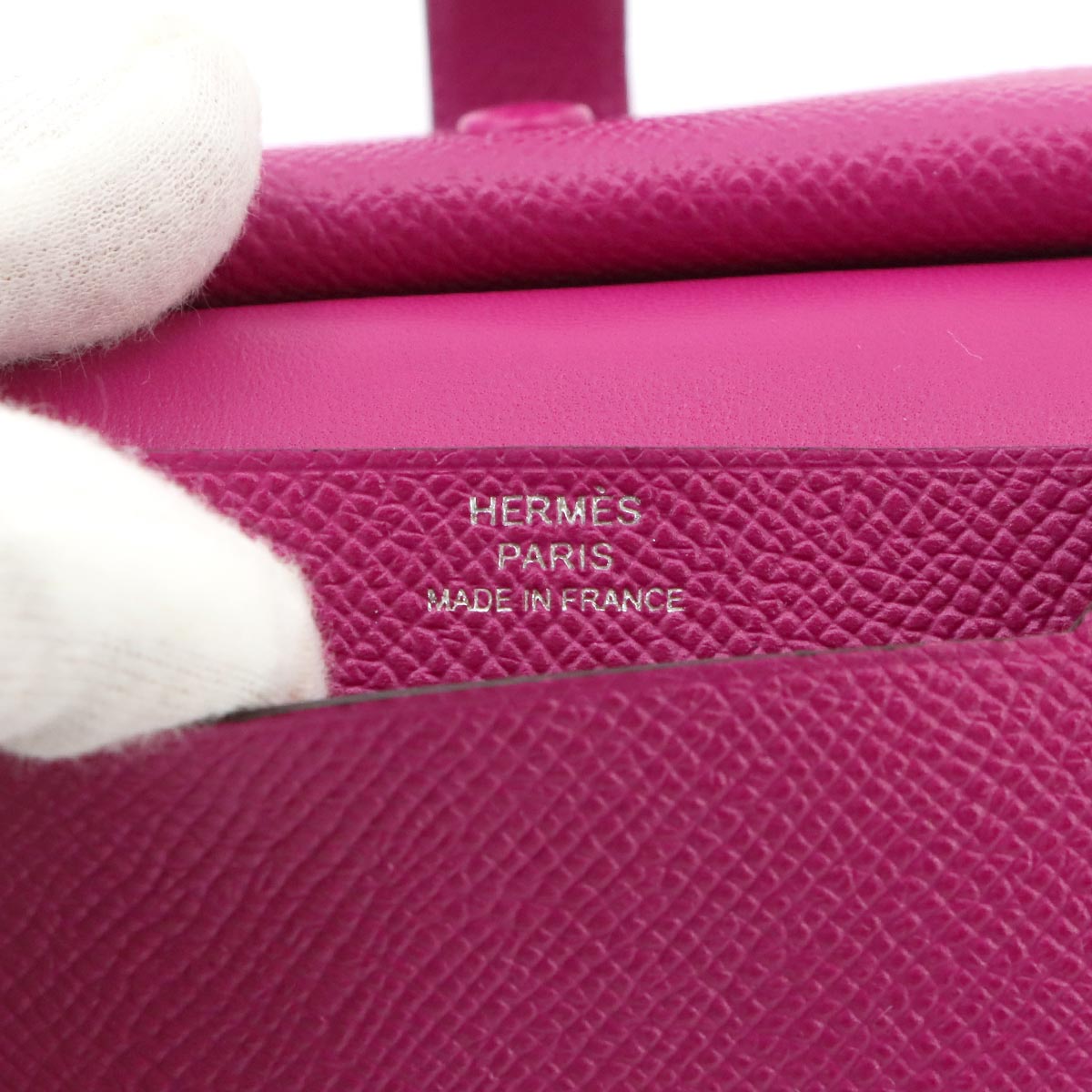 Bearn Mini Compact Coin Case Epsom Rose Purple Purse