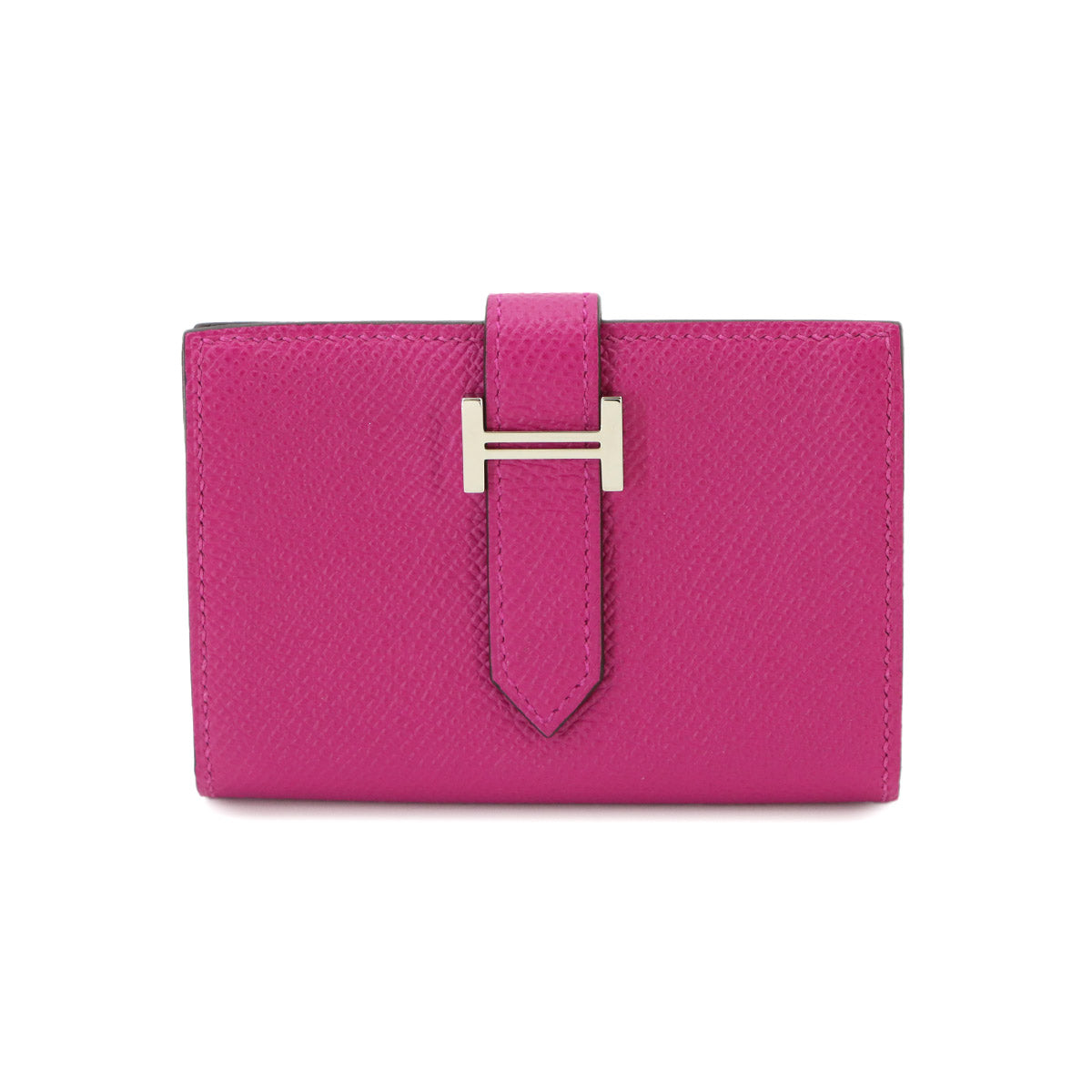 Bearn Mini Compact Coin Case Epsom Rose Purple Purse