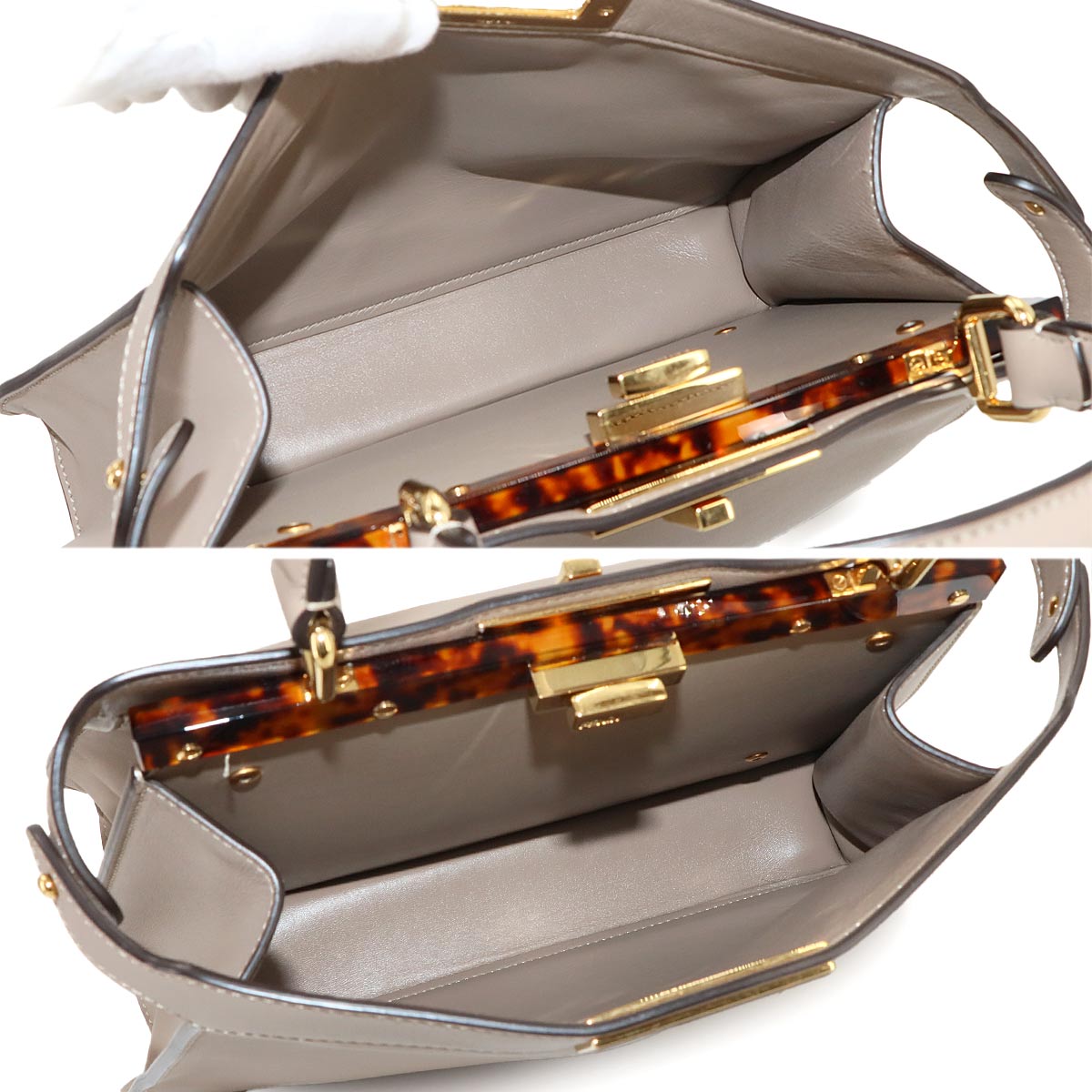 Peekaboo Iseeu Medium Hand Shoulder Bag Leather Beige 8BN321