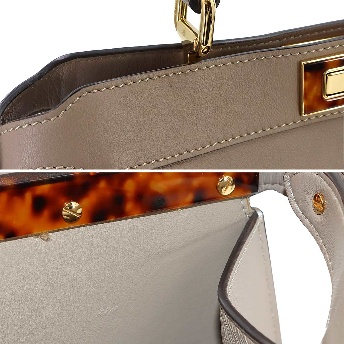 Peekaboo Iseeu Medium Hand Shoulder Bag Leather Beige 8BN321