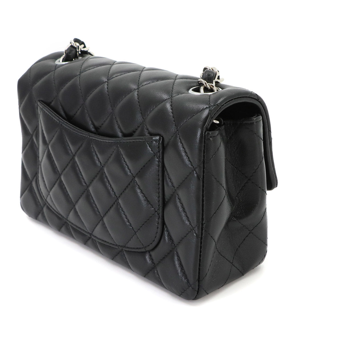 Mini Matelasse 20 Chain Shoulder Bag Leather Black
