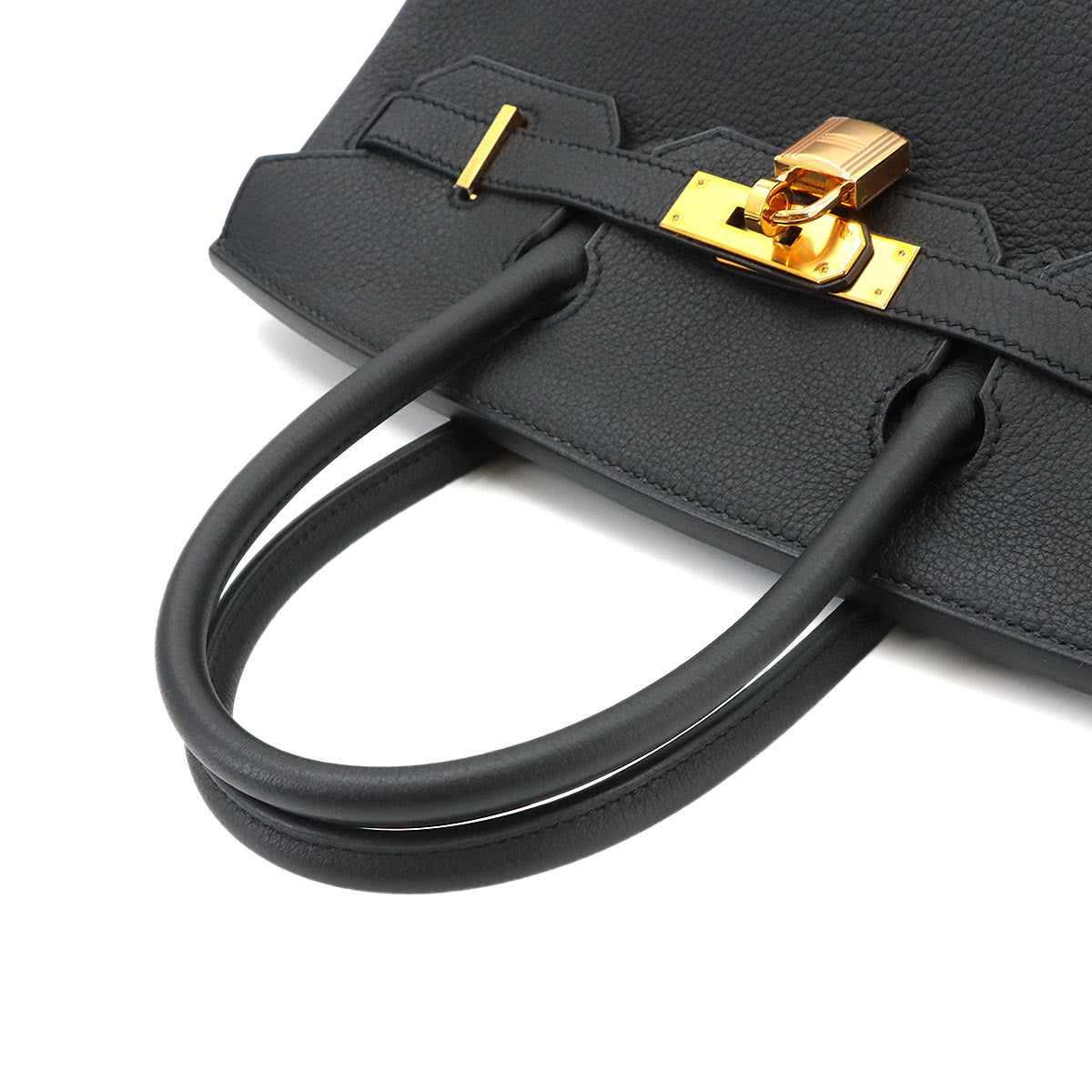 Birkin 30 Togo Leather Black Hand Bag Purse