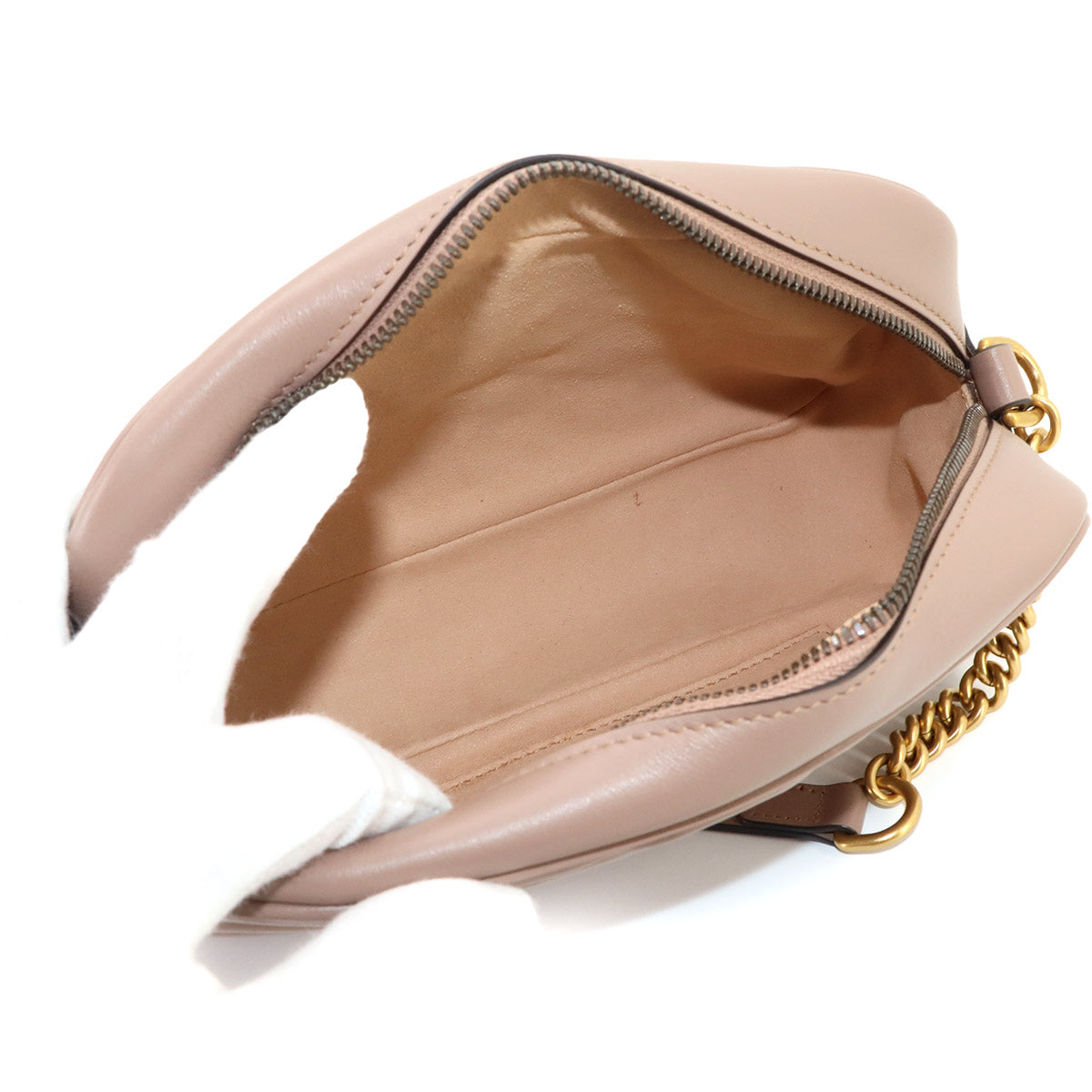 GG Marmont Small Shoulder Bag Leather Beige 447632 Purse