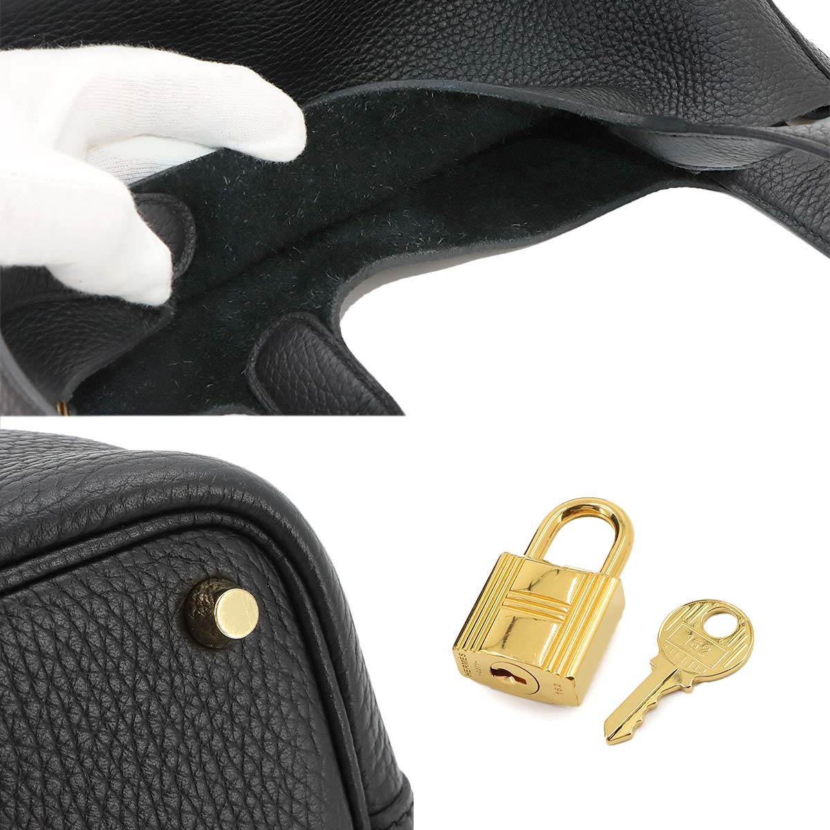 Picotin Lock PM Hand Bag Taurillon Clemence Black B
