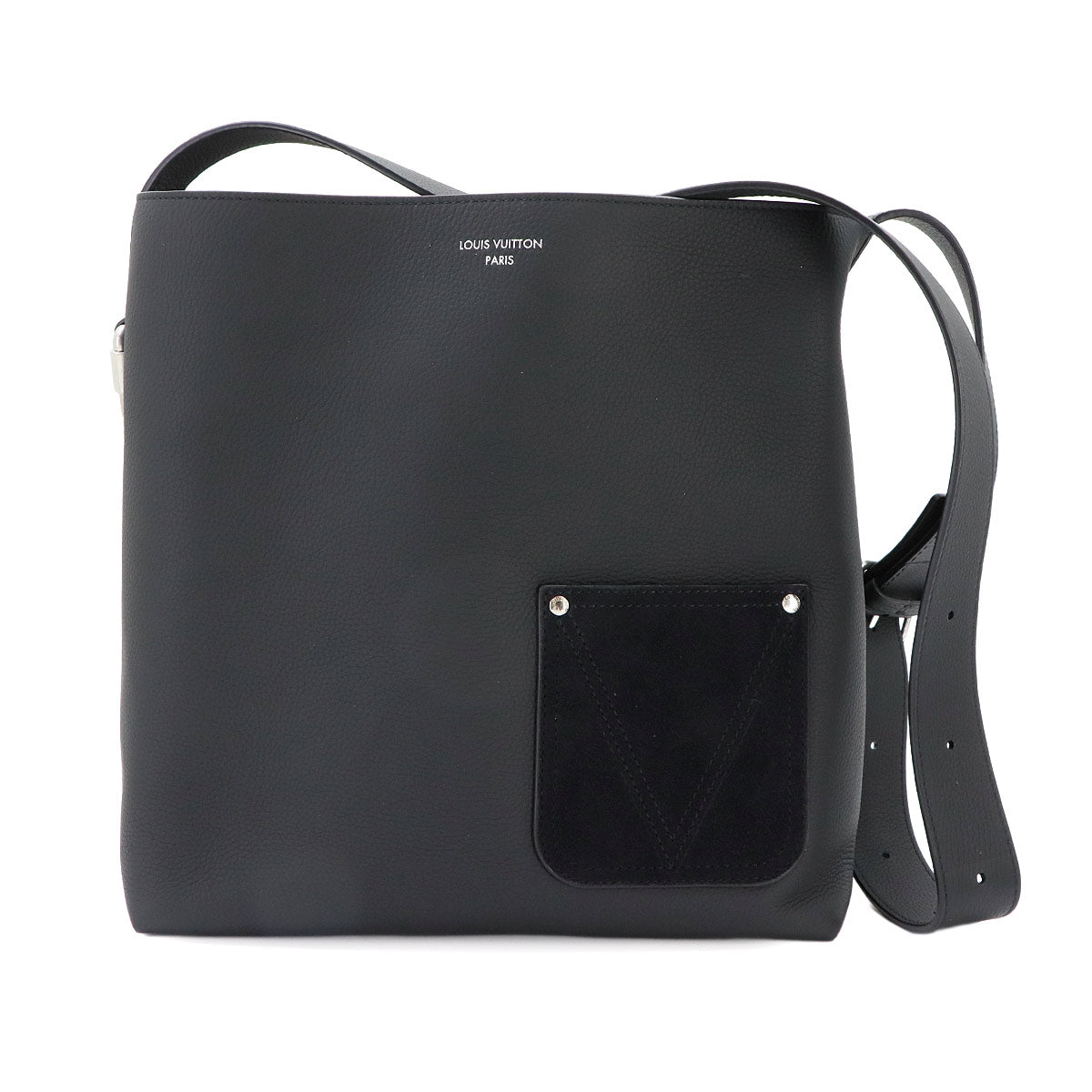 Verso Hobo Shoulder Bag Leather Noir M27022 Reversible