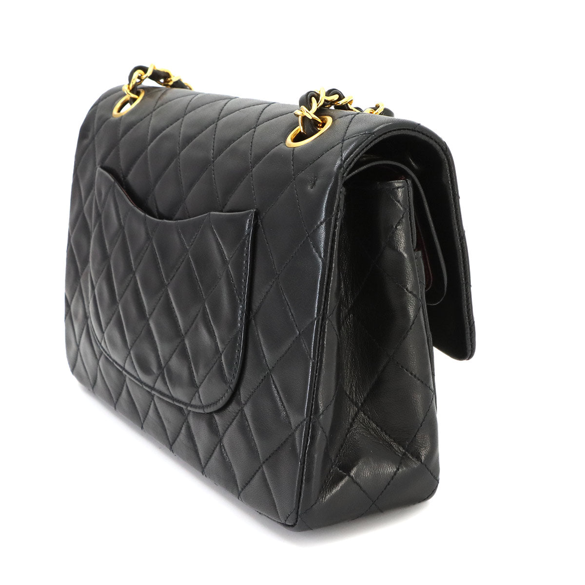 Matelasse 25 Chain Shoulder Bag Leather Black A01112