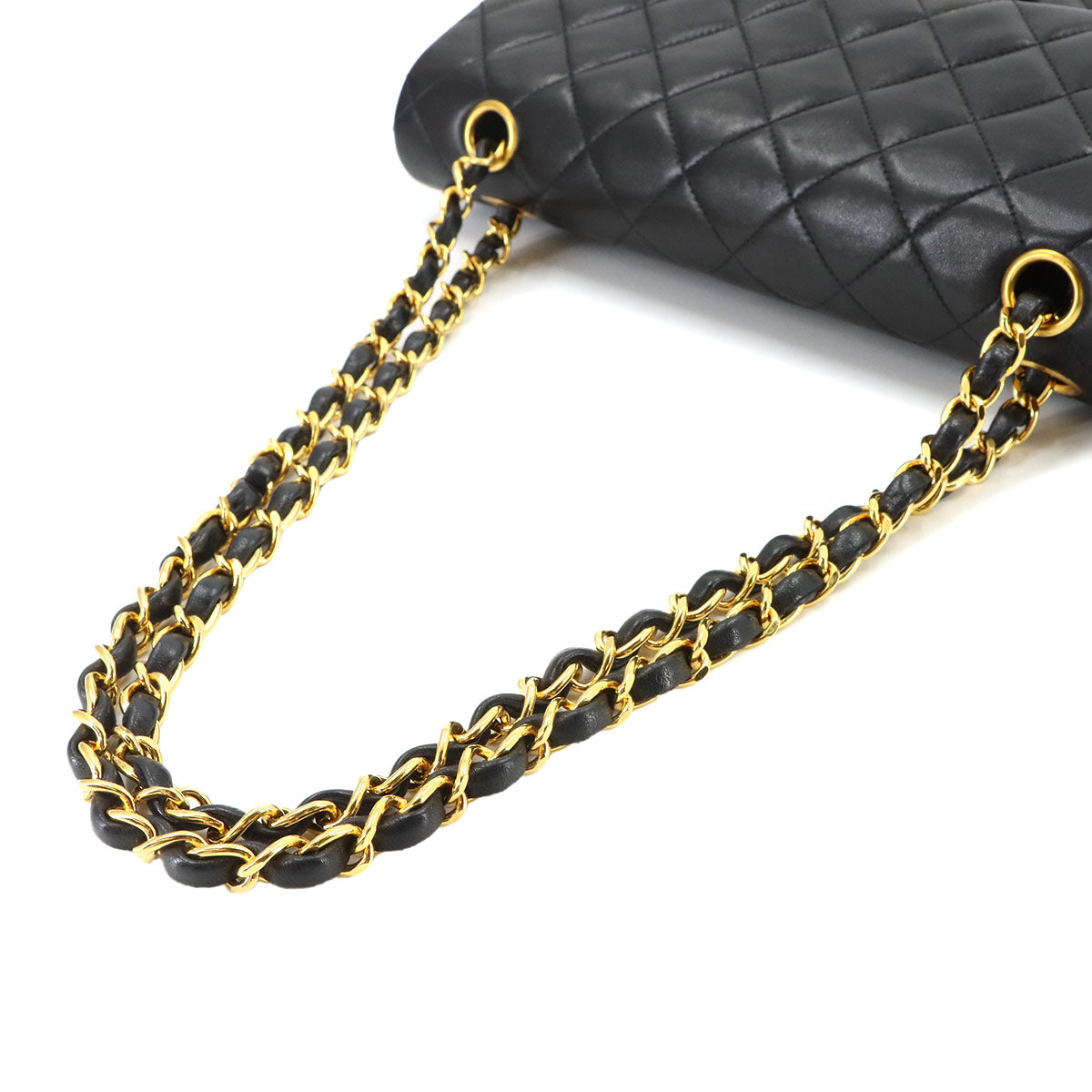 Matelasse 25 Chain Shoulder Bag Leather Black A01112