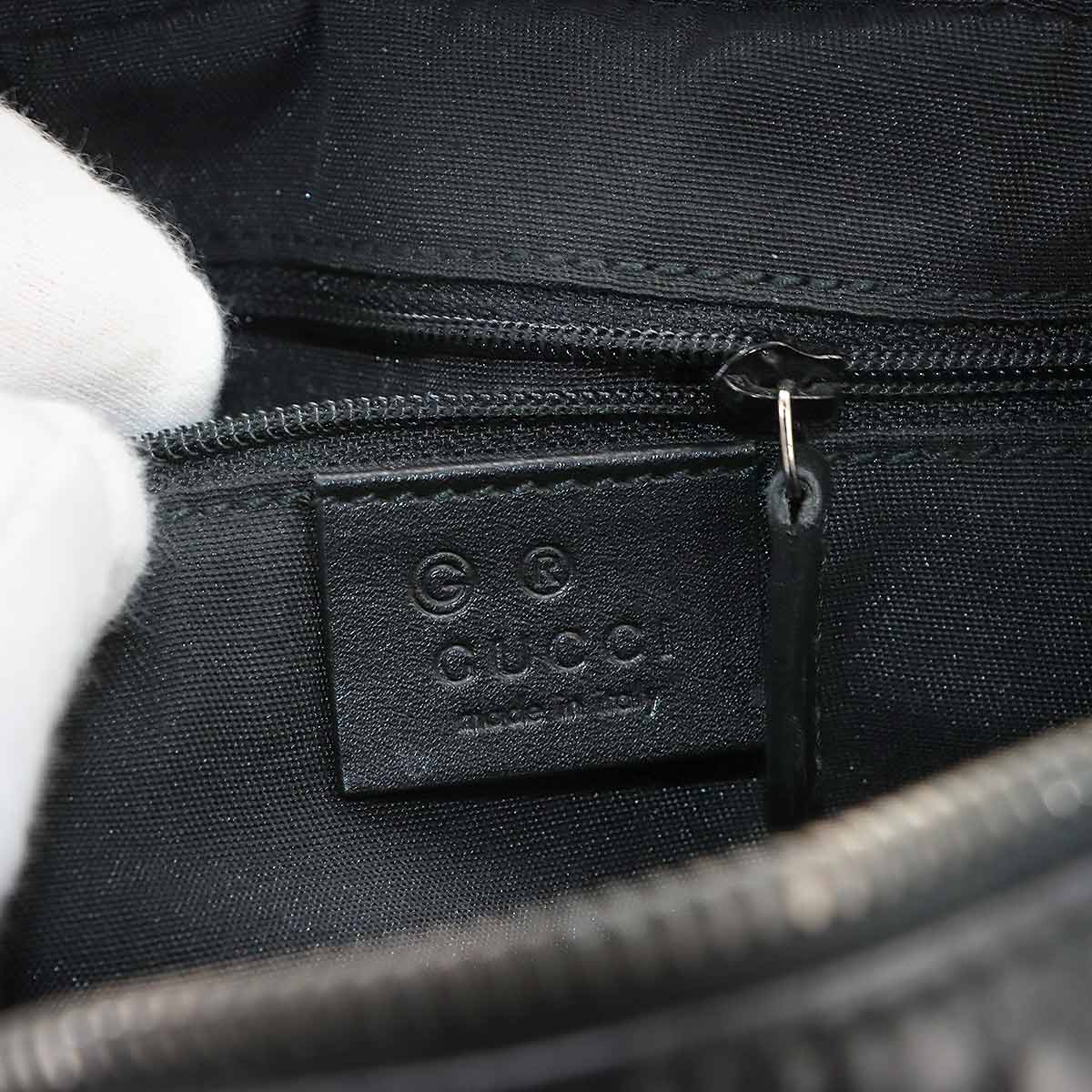 Micro Guccisima Clutch Bag Leather Black 419775