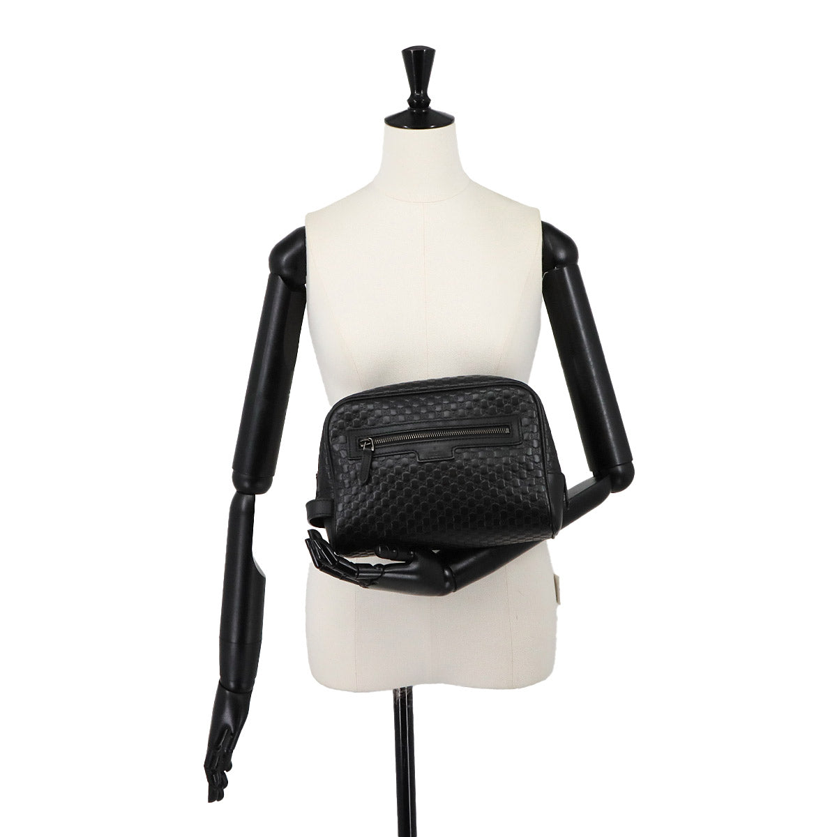 Micro Guccisima Clutch Bag Leather Black 419775