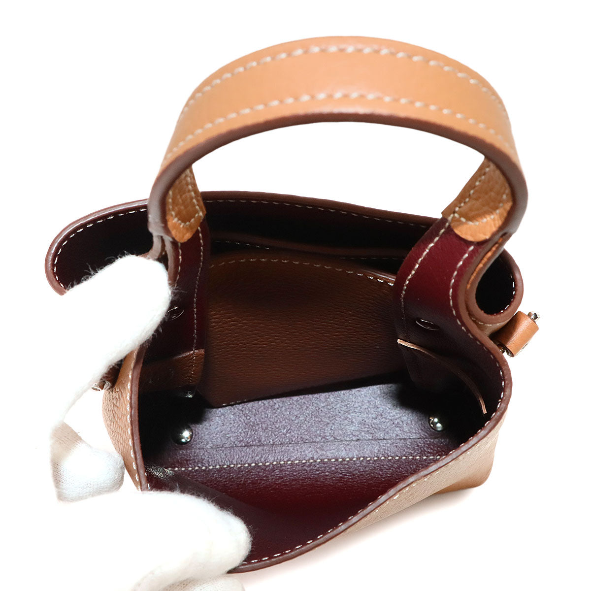 Timeless Micro 2way Hand Shoulder Bag Leather Brown