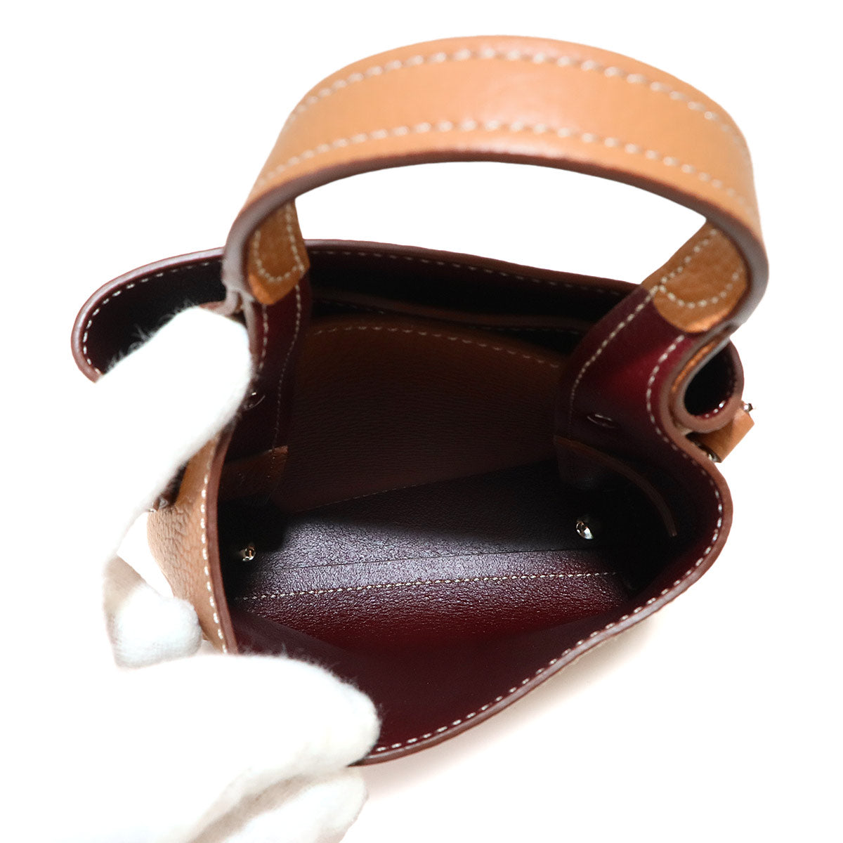 Timeless Micro 2way Hand Shoulder Bag Leather Brown