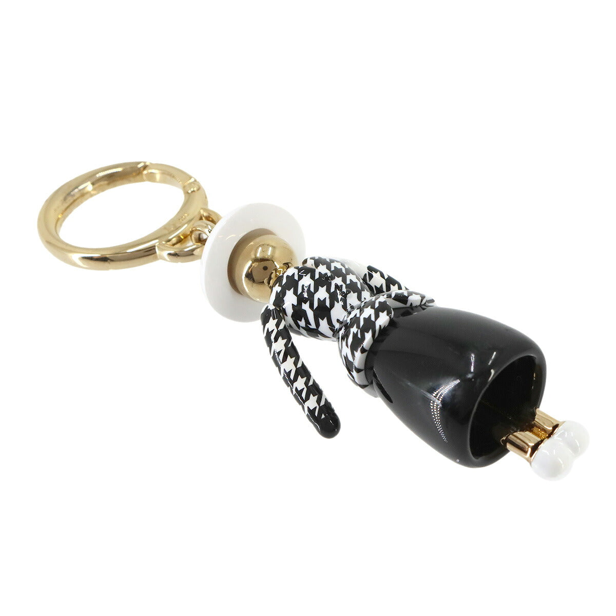 Catherine Icon Bag Charm Black White Gold