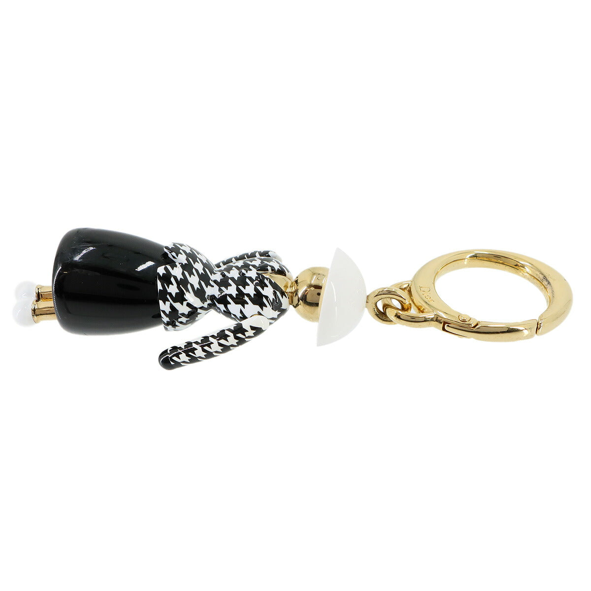 Catherine Icon Bag Charm Black White Gold