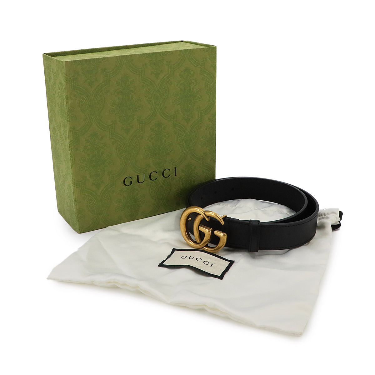 GG Marmont Belt Leather Black 414516