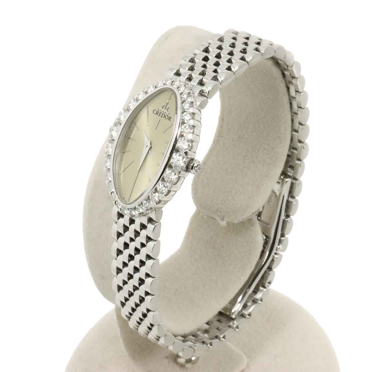 CREDOR GTTE665 1E70 0BB0 Diamond 750WG Quartz Silver Dial