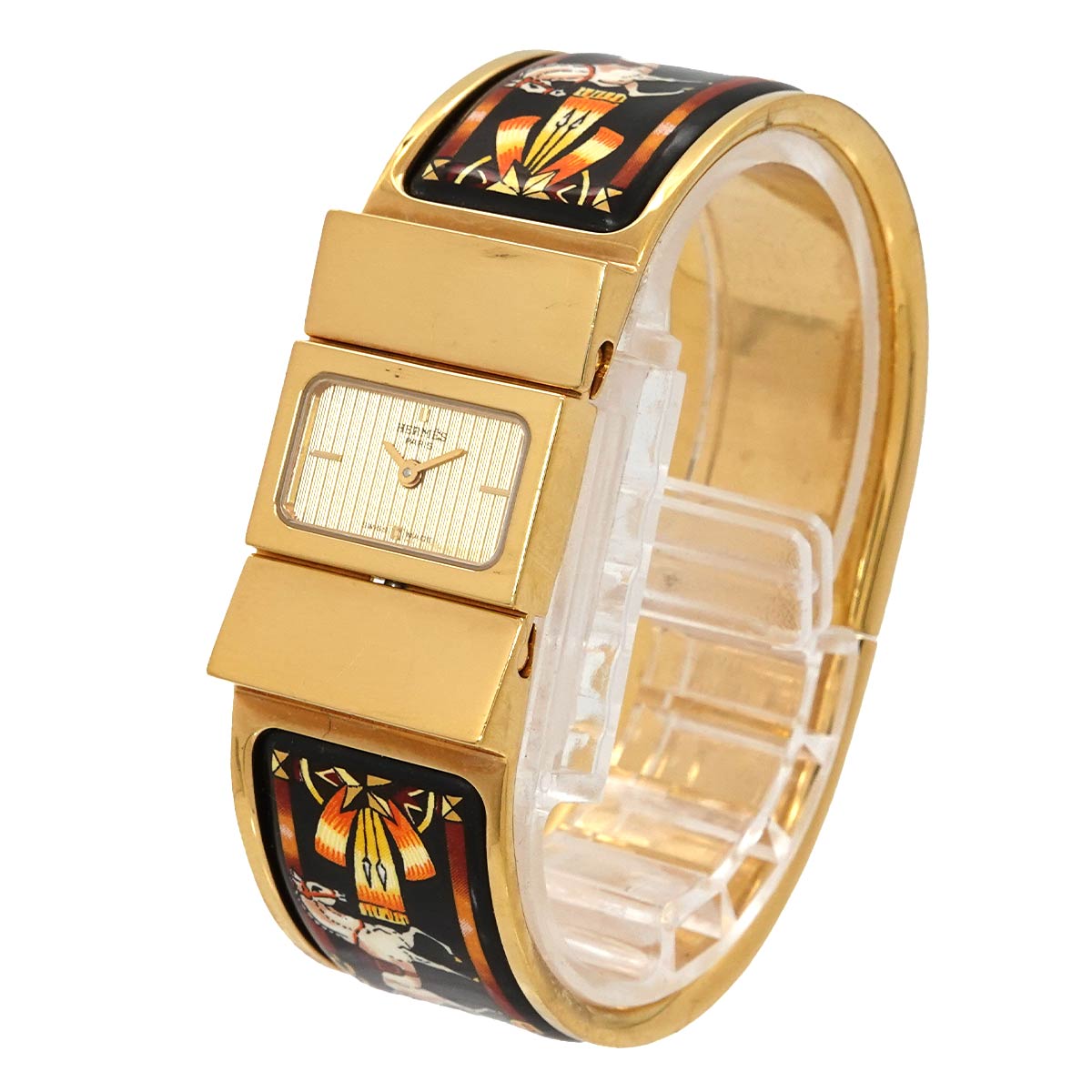 Loquet LO1.201 Quartz Gold Dial Ladies Bngle Watch