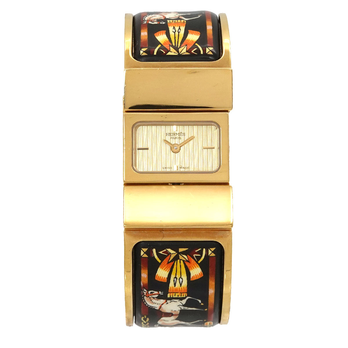 Loquet LO1.201 Quartz Gold Dial Ladies Bngle Watch