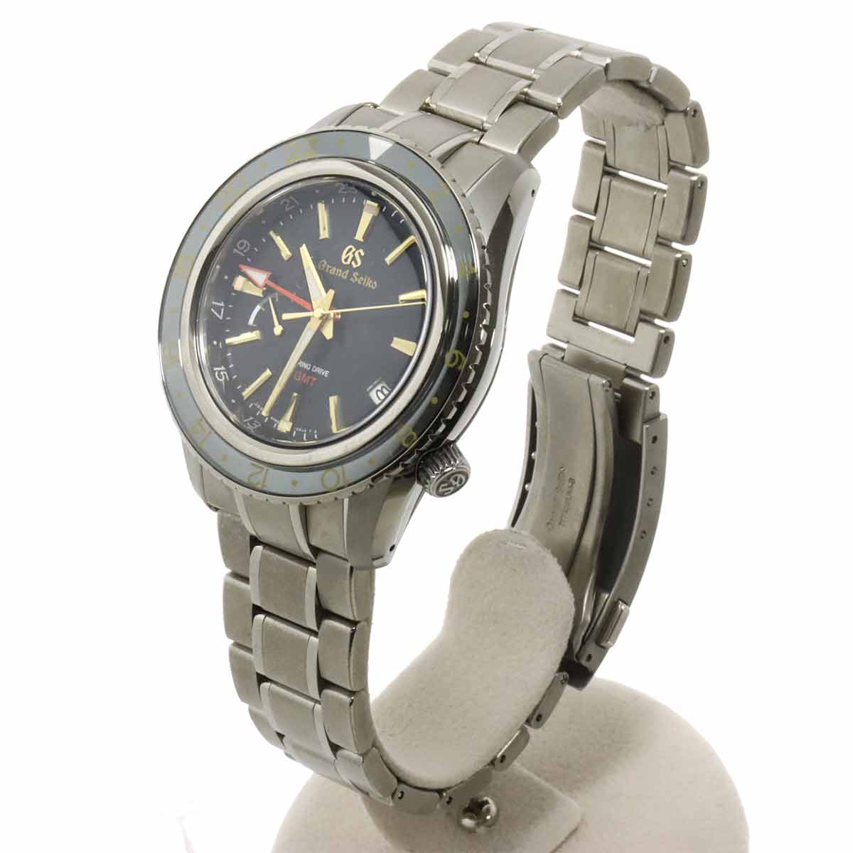 Spring drive SBGE215 Date GMT Black Dial Watch