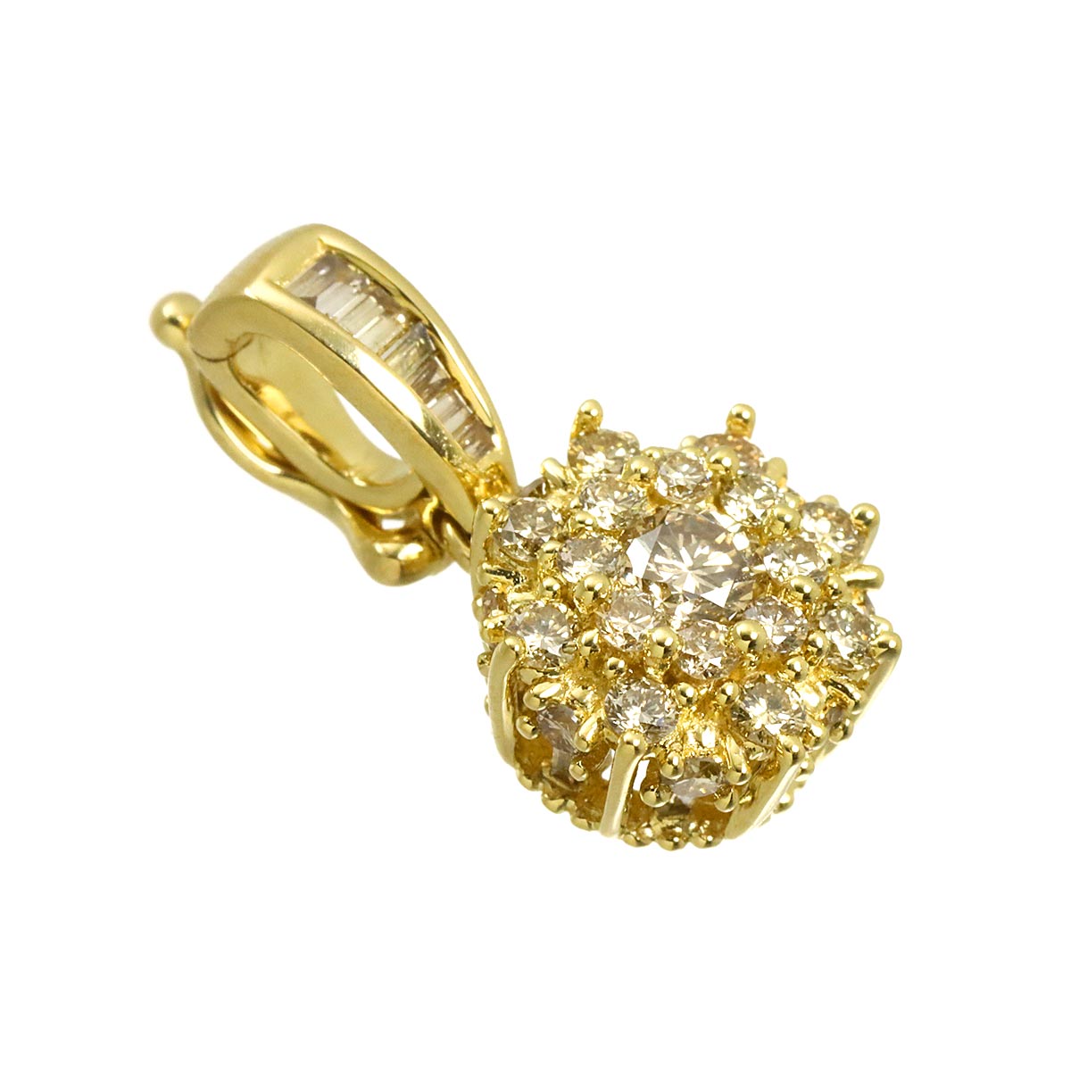 Diamond 0.65ct Pendant 18K YG Yellow Gold 750