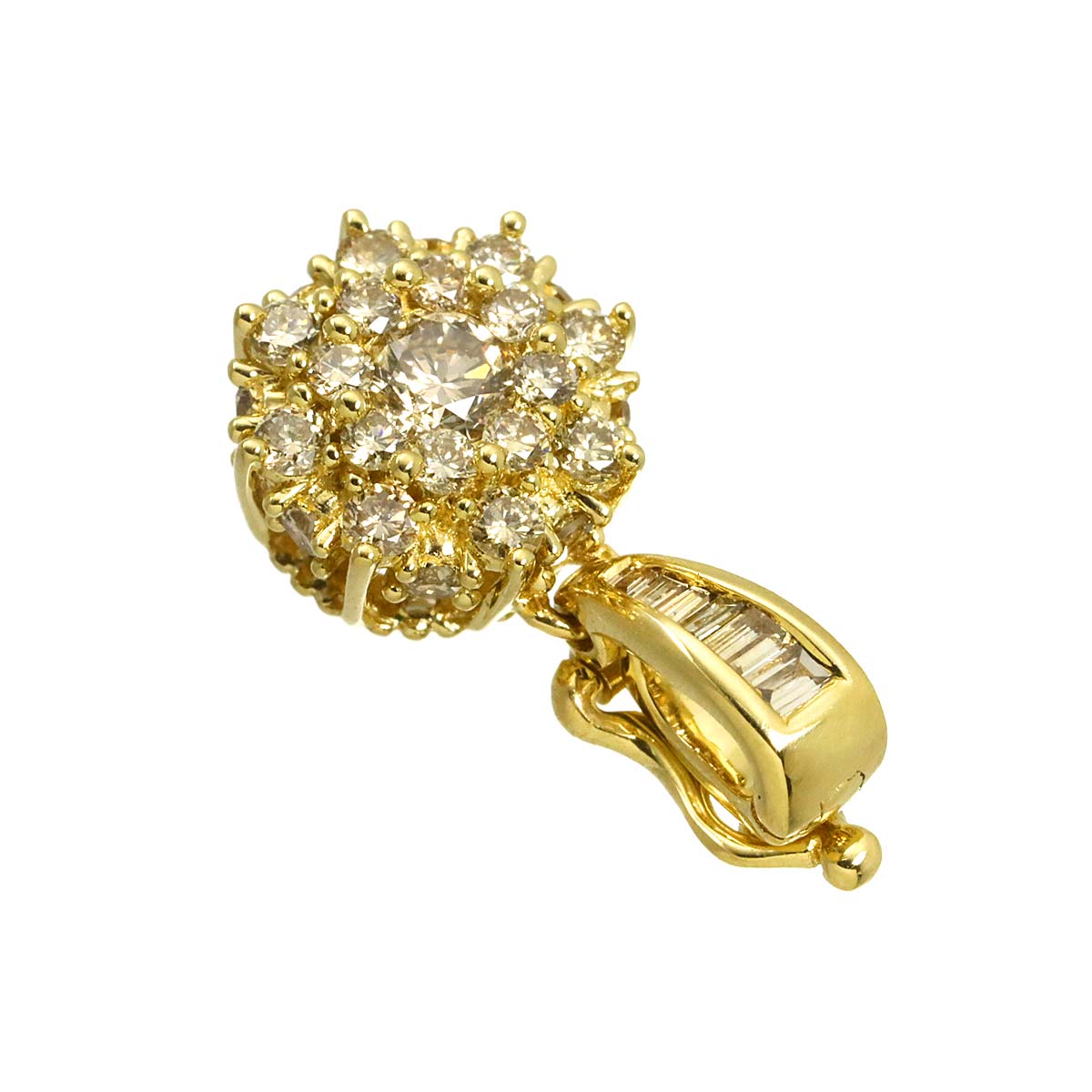 Diamond 0.65ct Pendant 18K YG Yellow Gold 750