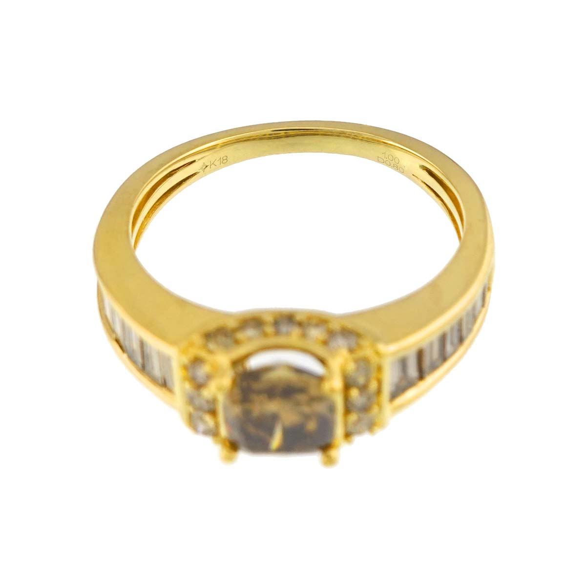 Diamond 1.00ct/0.80ct Ring 18K YG 750 Size8.25(US)