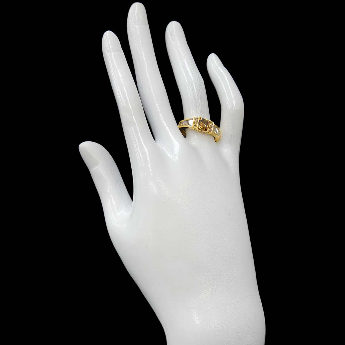 Diamond 1.00ct/0.80ct Ring 18K YG 750 Size8.25(US)