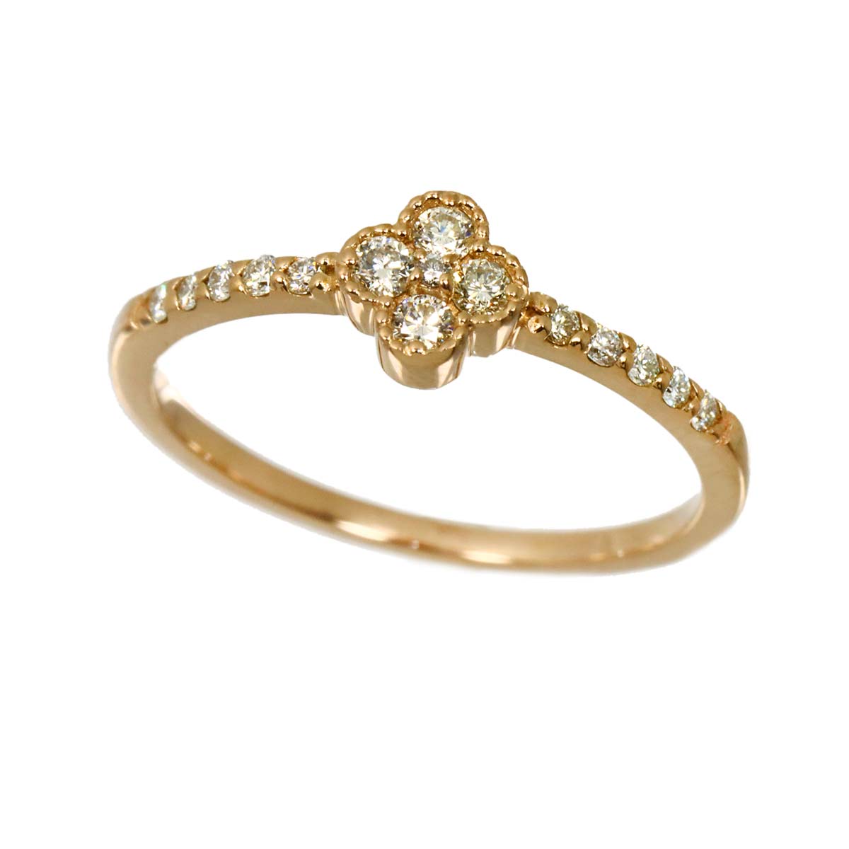 Diamond 0.20ct Ring 18K PG Pink Gold 750 Size6-6.25(US)