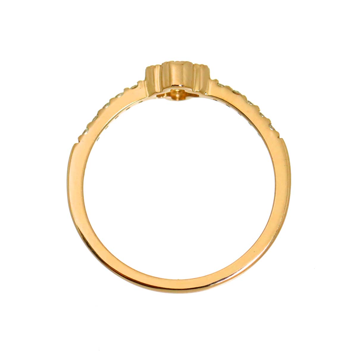 Diamond 0.20ct Ring 18K PG Pink Gold 750 Size6-6.25(US)