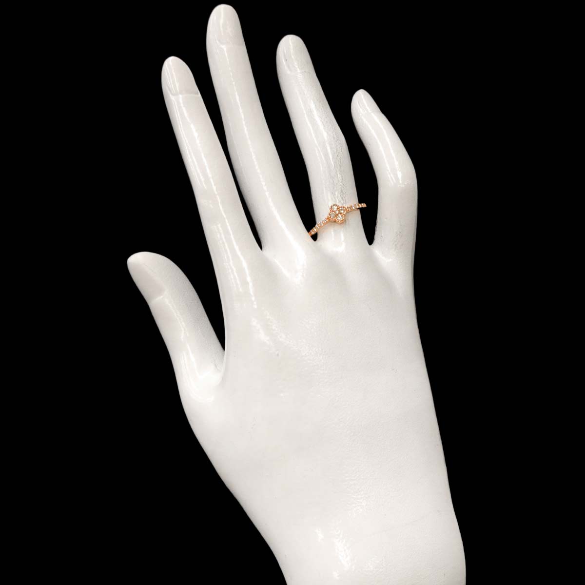 Diamond 0.20ct Ring 18K PG Pink Gold 750 Size6-6.25(US)