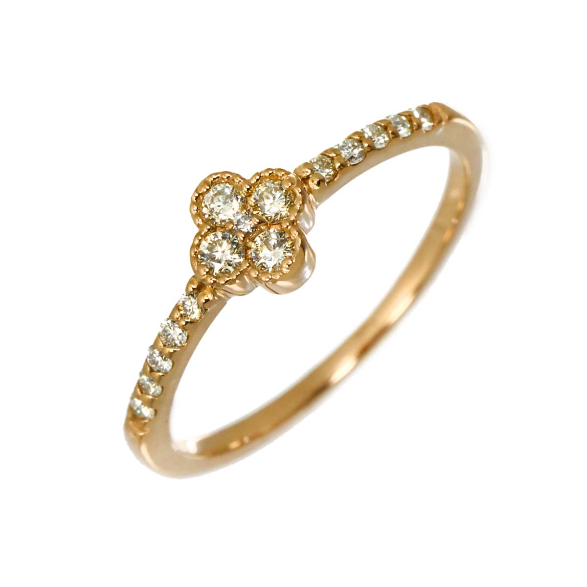 Diamond 0.20ct Ring 18K PG Pink Gold 750 Size6-6.25(US)