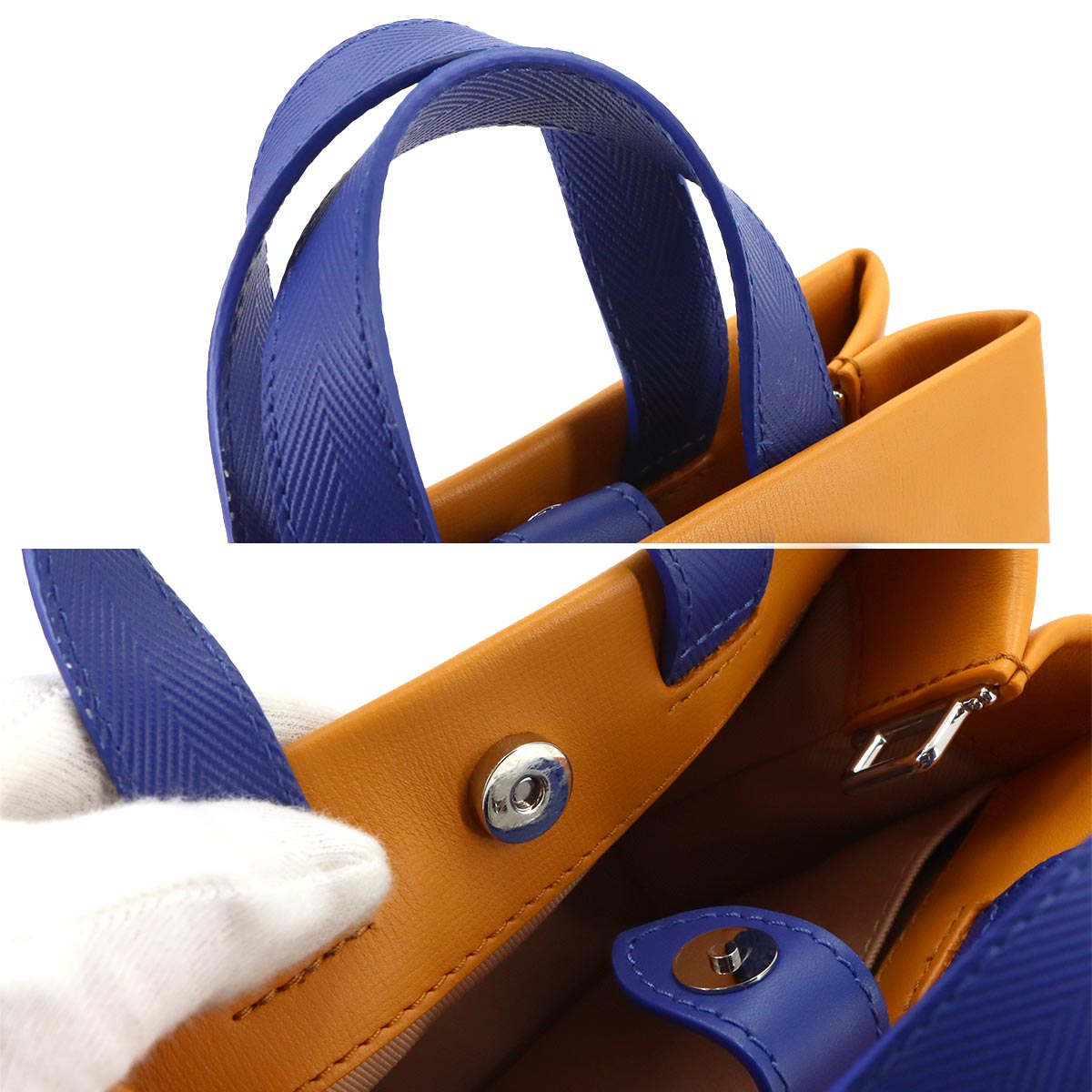 Nano Shopper Tote Shoulder Bag Leather Safran M2A430