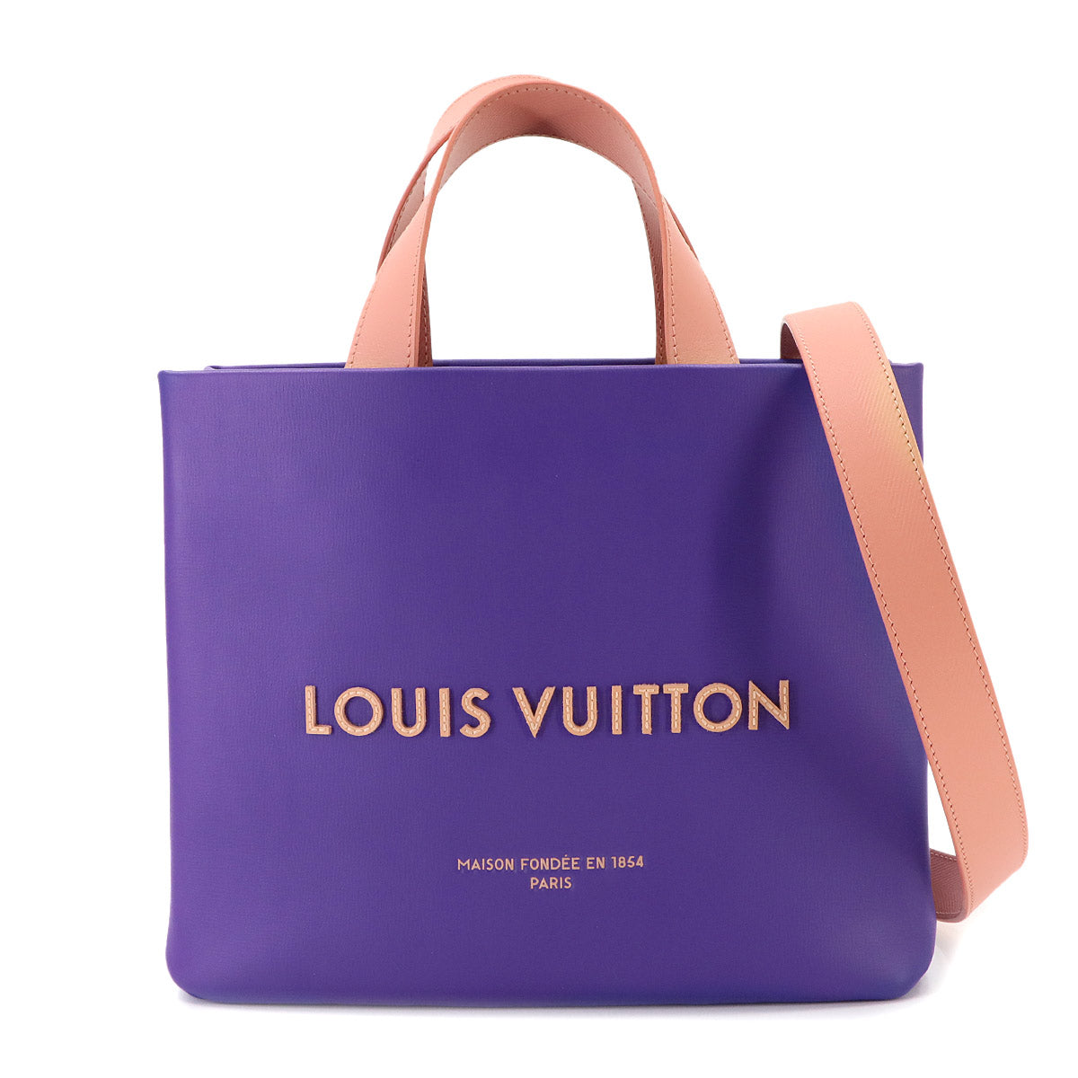 LOUIS VUITTON Shopper Tote MINI 2way Shoulder Bag Leather Pink M15239