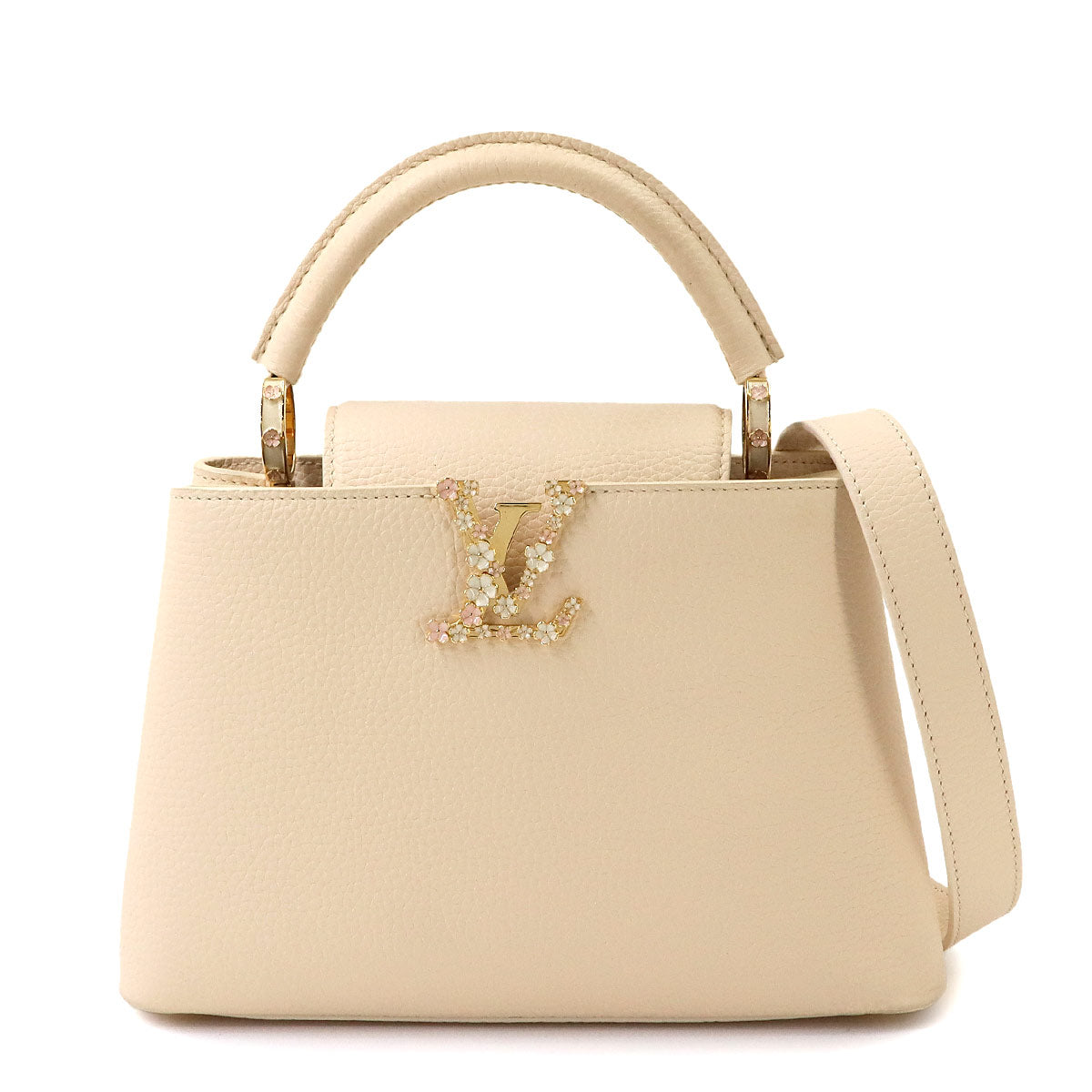 Capucines BB Hand Shoulder Bag Taurillon Leather Beige