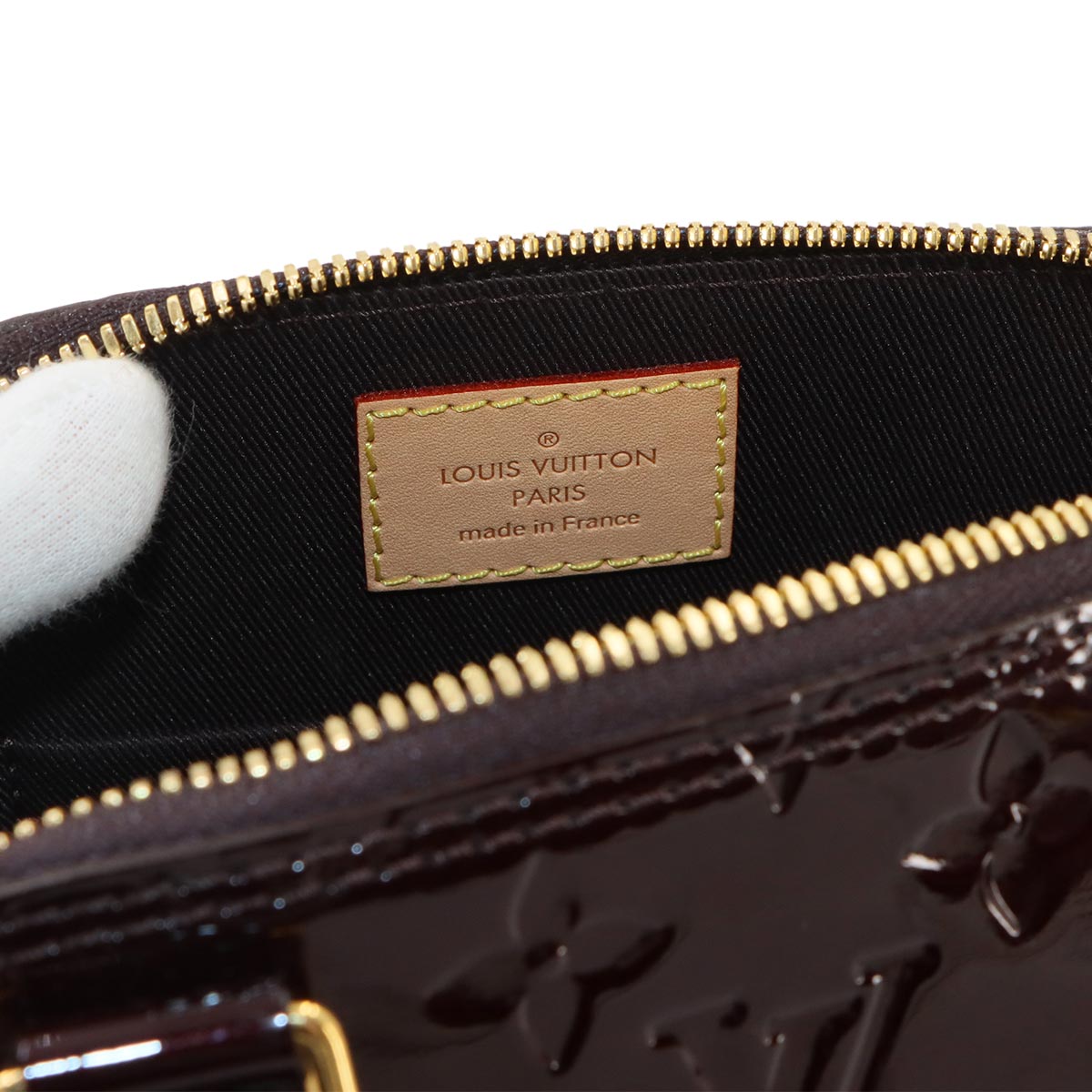 Vernis Alma BB Hand Shoulder Bag Enamel Amarante M91678