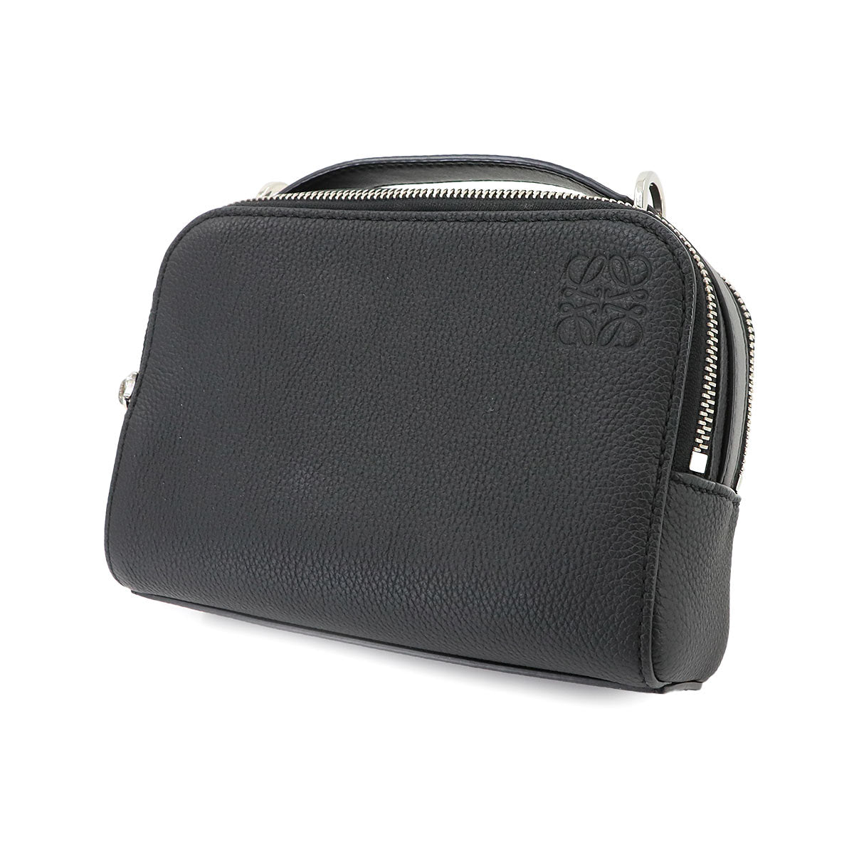 Mini crossbody camera Bag Hand Shoulder Bag Leather Black Anagram