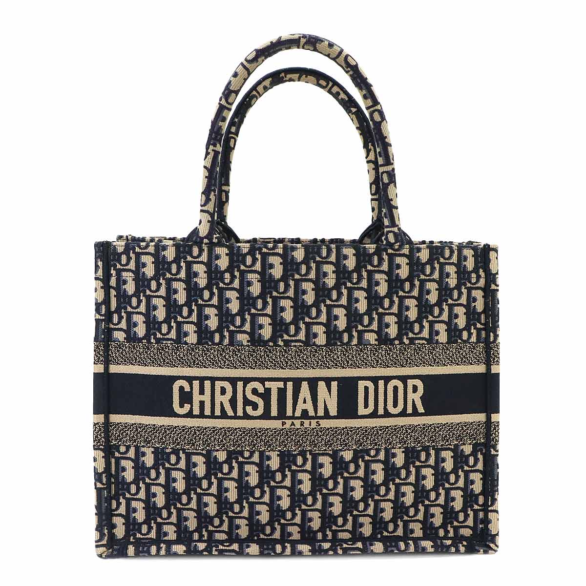 Oblique Book Tote Medium Bag Canvas Navy M1296ZRIW
