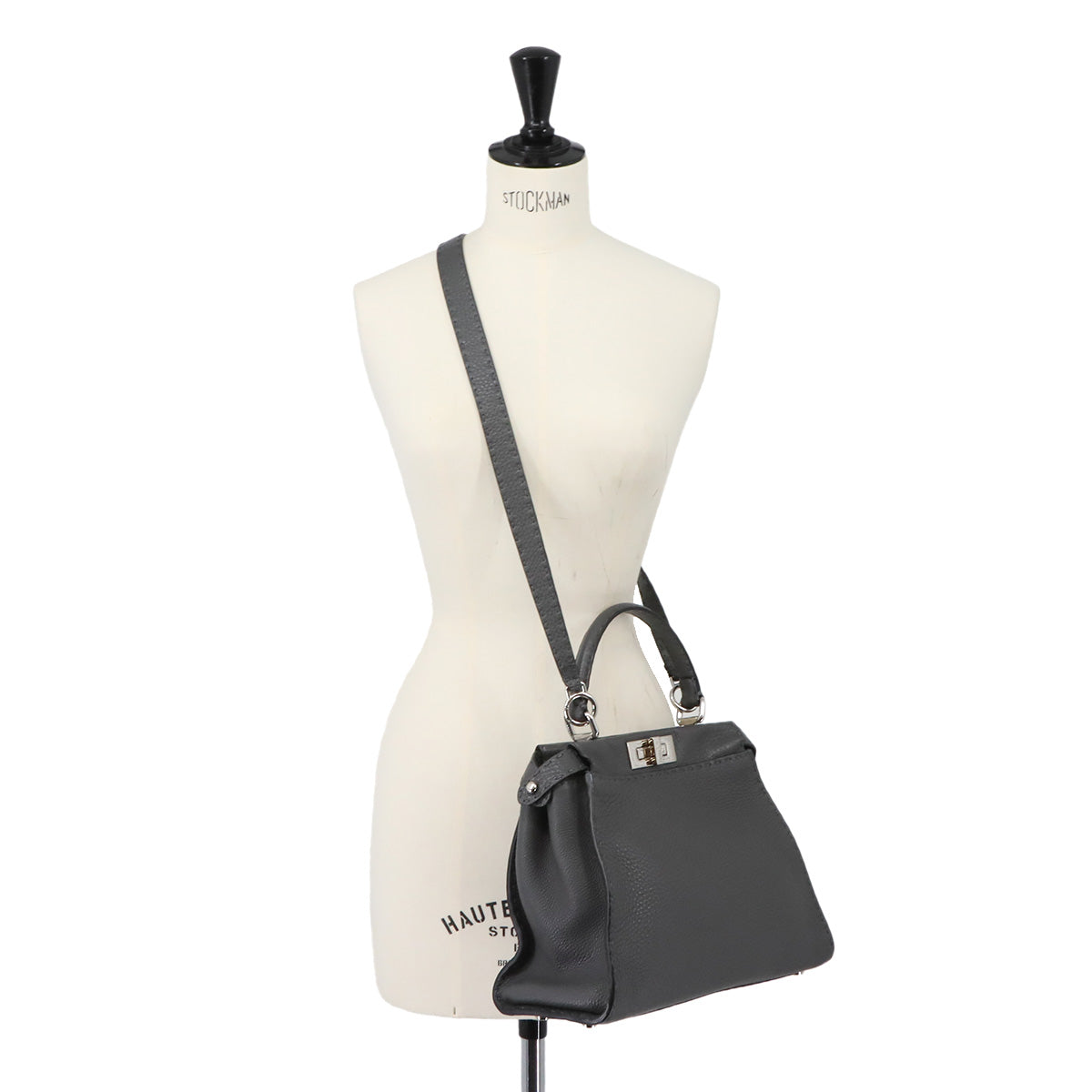 Seleria Peekaboo Regular 2way Hand Bag Leather Gray 8BN290
