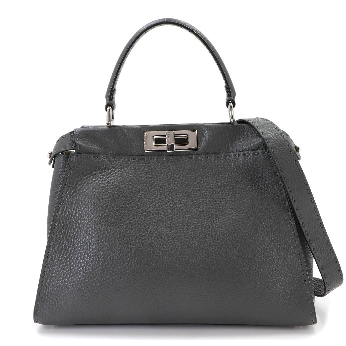 Seleria Peekaboo Regular 2way Hand Bag Leather Gray 8BN290