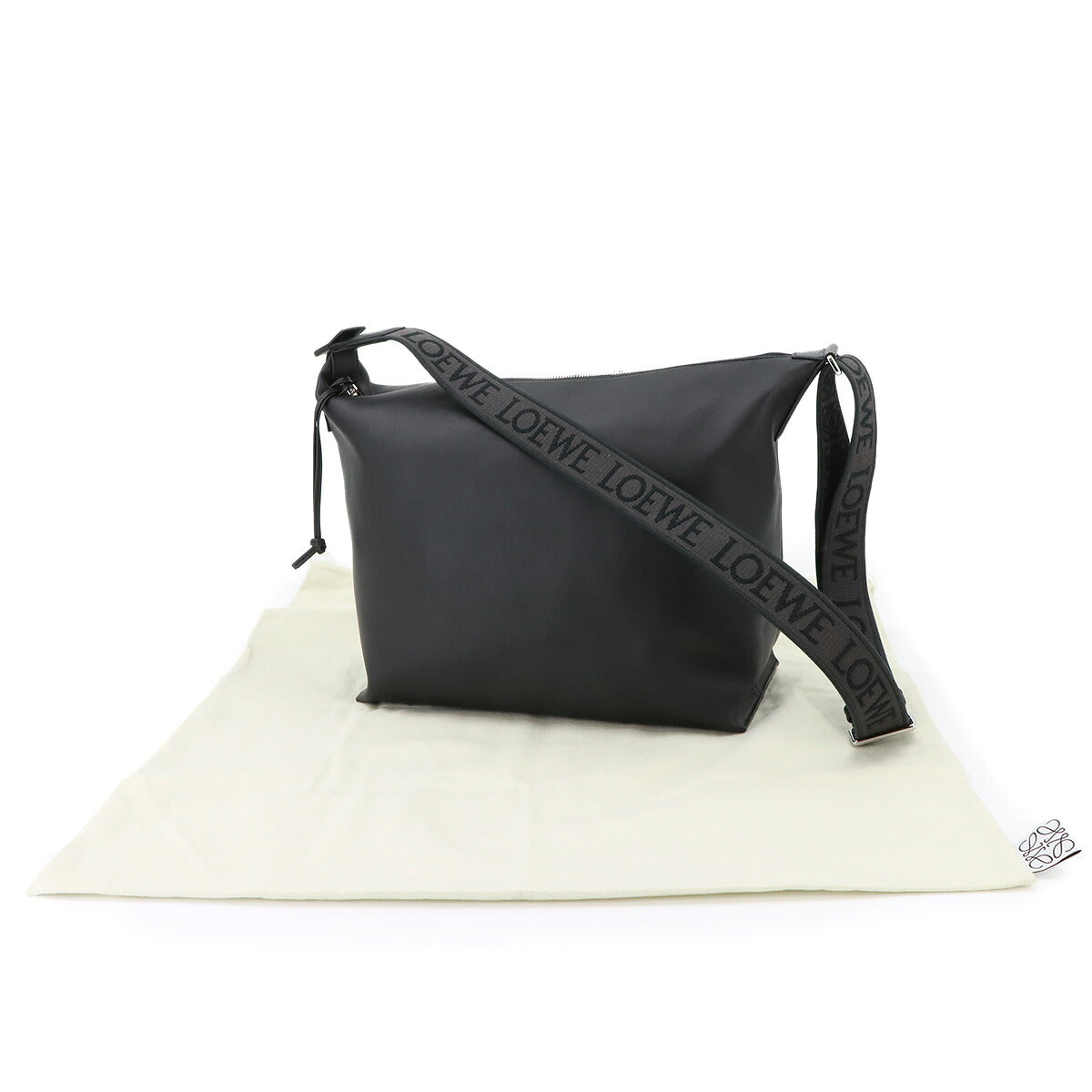 Cubi Crossbody Shoulder Bag Leather Black Anagram