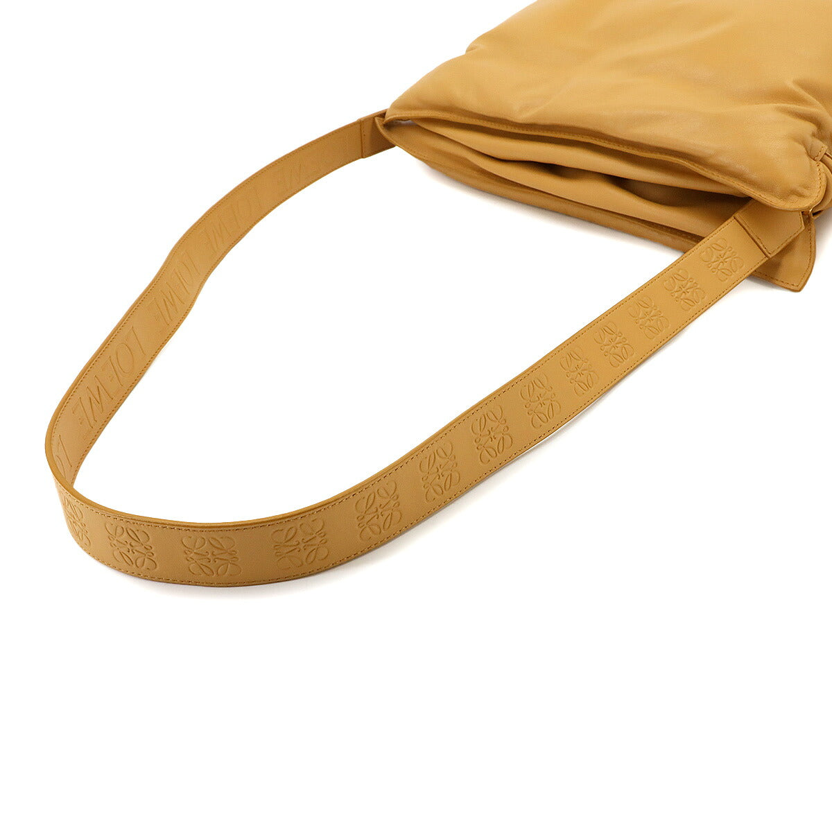 Flamenco Clutch Shoulder Bag Leather Camel Brown Purse