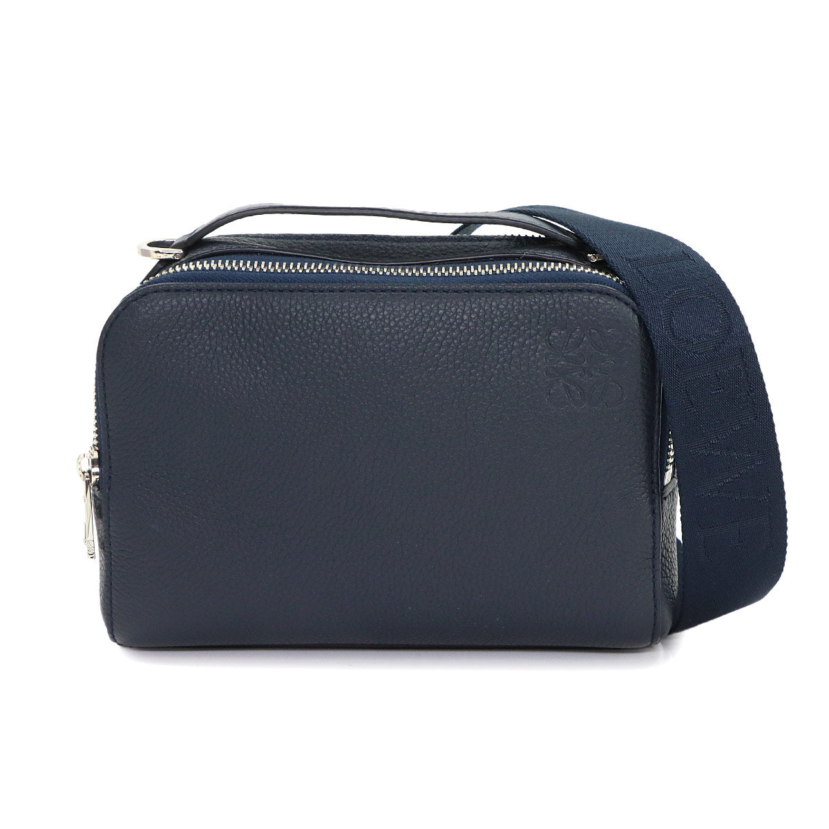 Mini Crossbody Camera Bag Hand Shoulder Bag Leather Navy Anagram
