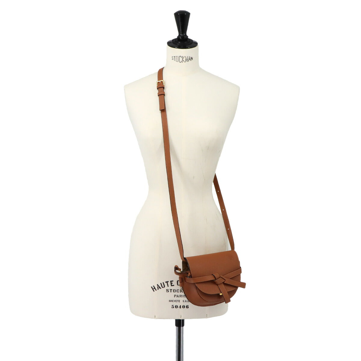 Mini Gate Dual Shoulder Bag Leather Tan Brown Purse