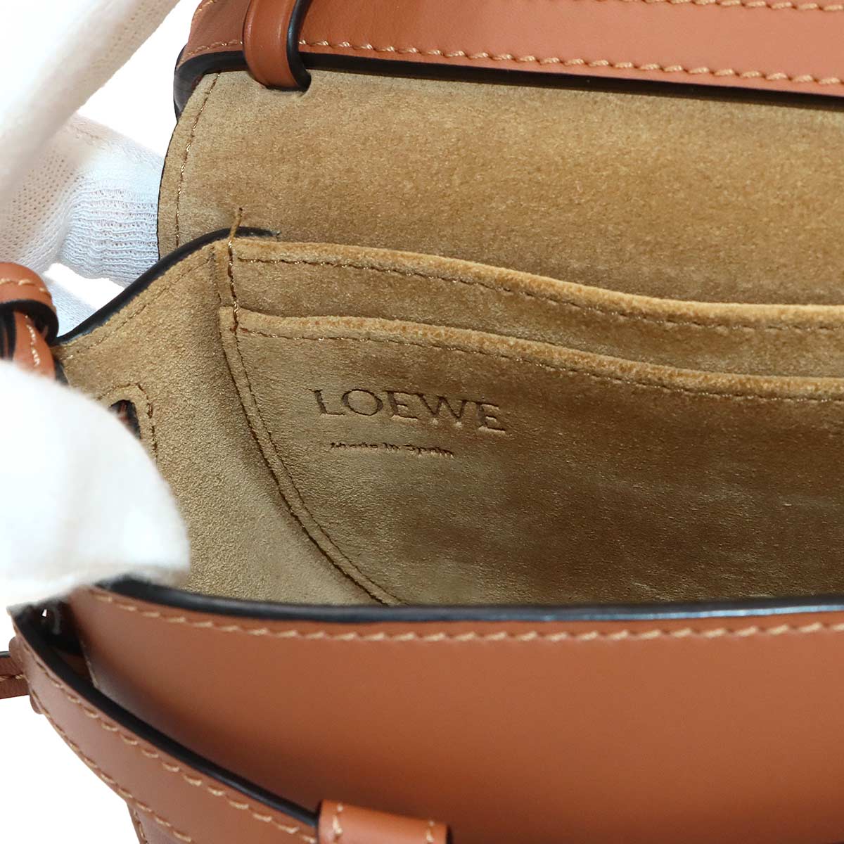 Mini Gate Dual Shoulder Bag Leather Brown Purse