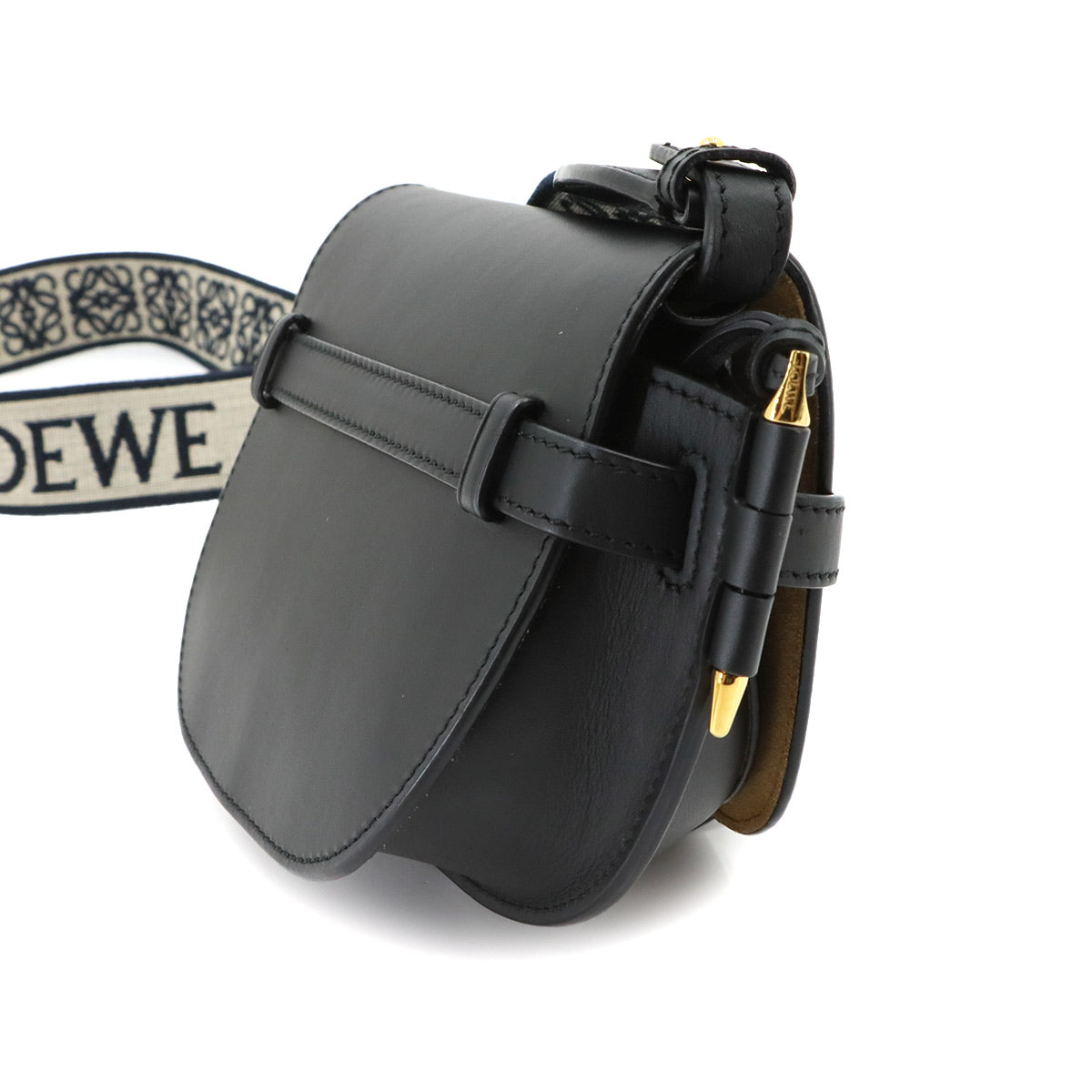 Mini Gate Dual Shoulder Bag Leather Black Purse