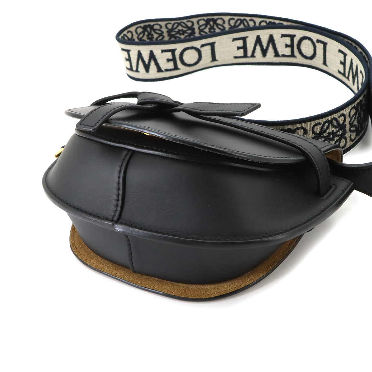Mini Gate Dual Shoulder Bag Leather Black Purse
