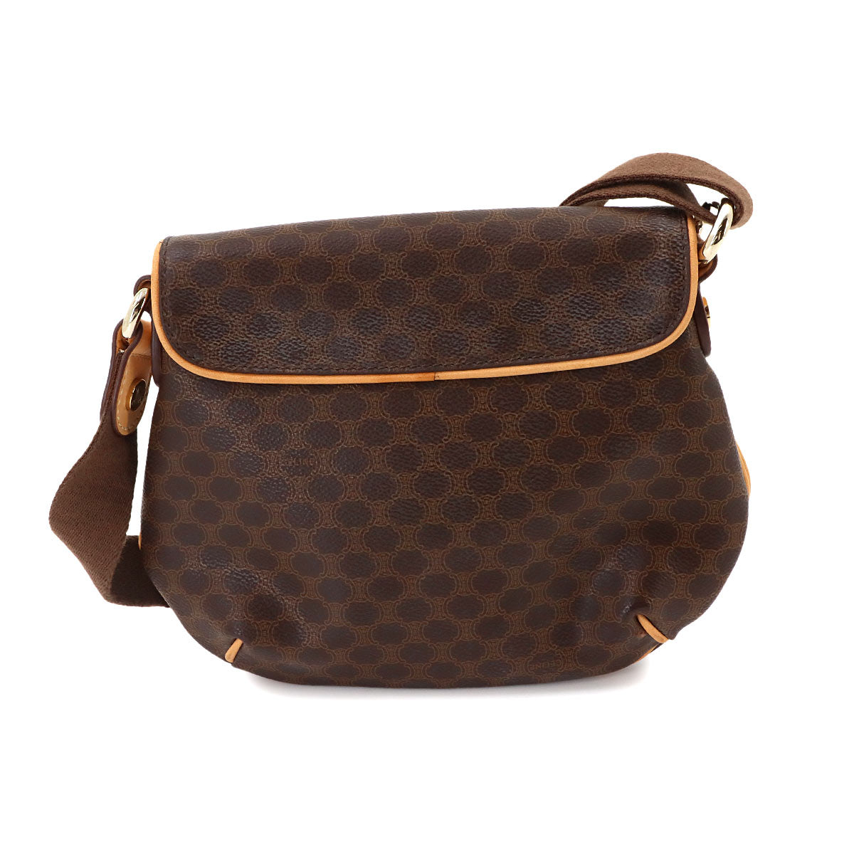 Macadam Shoulder Bag Leather PVC Brown Vintage Purse