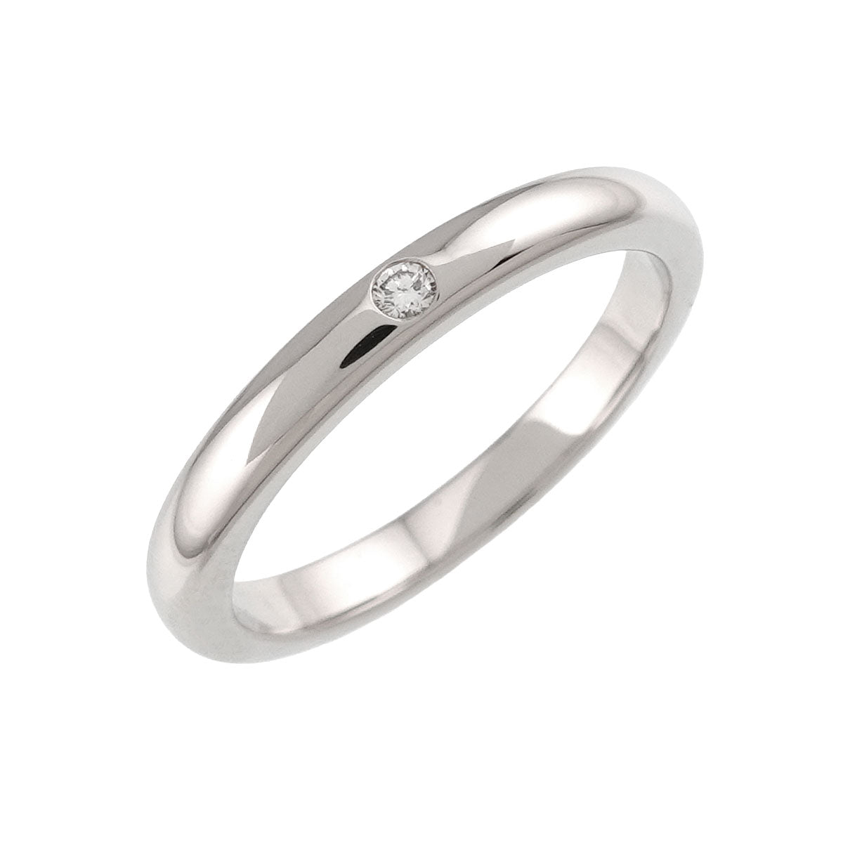 Stacking Band Ring Diamond 1P Platinum Size6(US)